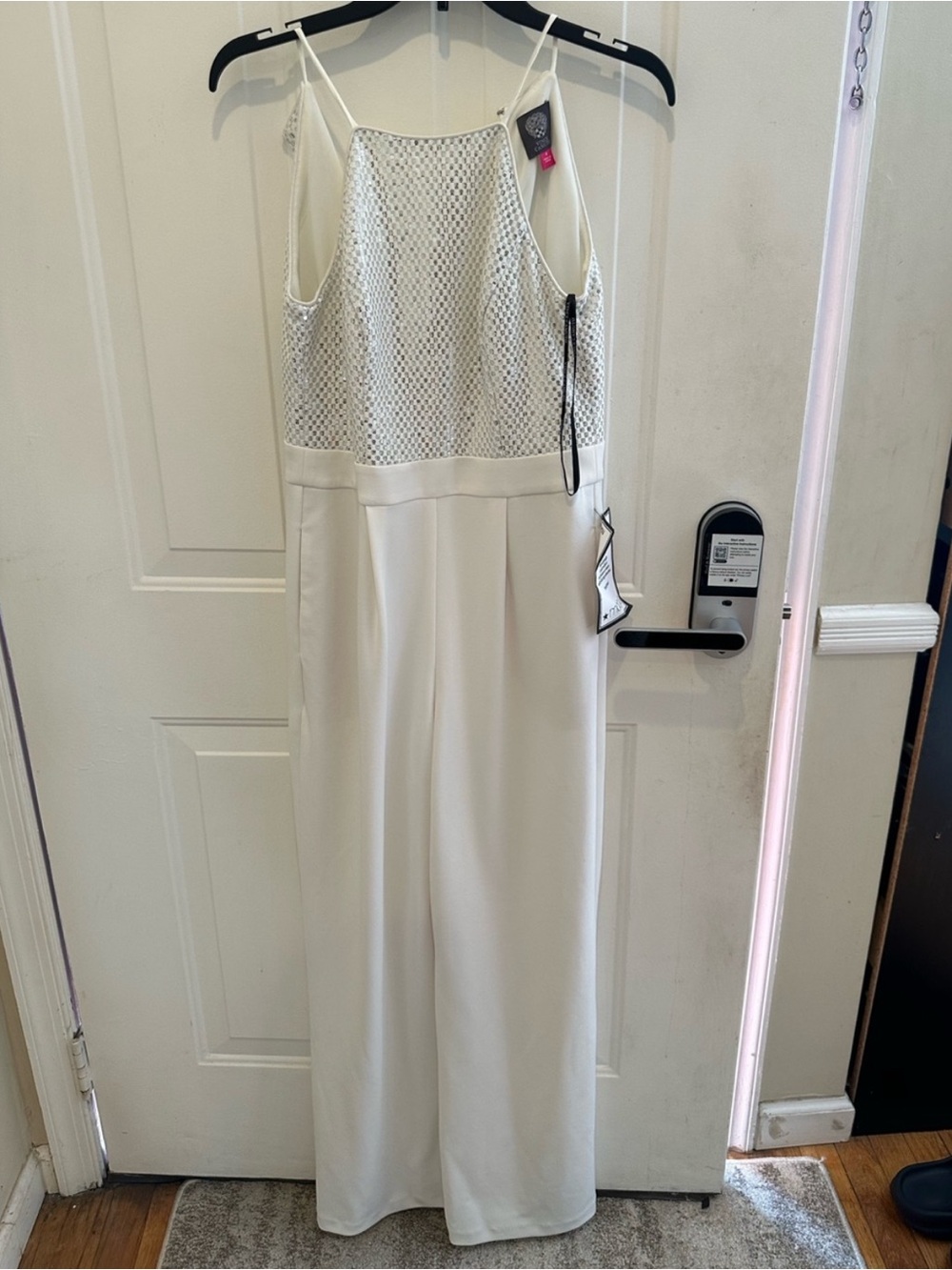 Vince Camuto White Sleeveless Wide-Leg Jumpsuit